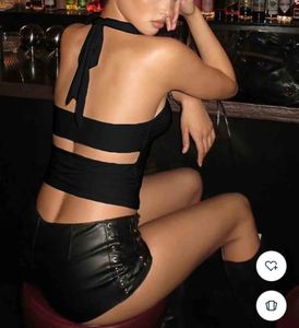 Elegant Black Halter Top