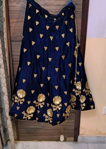 Designer Velvet Royal Blue Lehenga