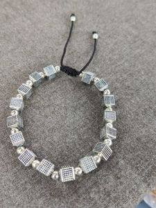Silver Cube Adjustable Bracelet For Boys/Girls