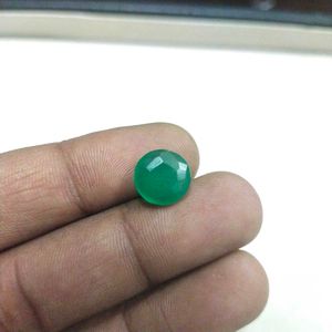 NATURAL GREEN ONYX HAQIQ 4.40 CTS. Loose Gemstone