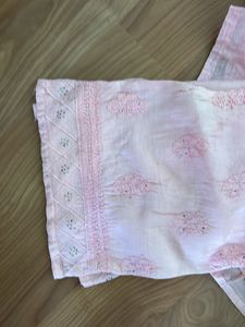 Peach Chikankari Kurta