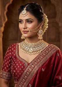 Unused cream kundan necklace