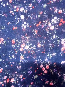Navy Blue Floral Midi Dress