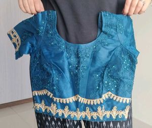 Blue Stitched Lehanga