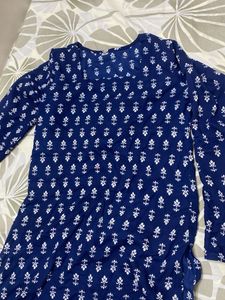Blue Floral Print Kurta