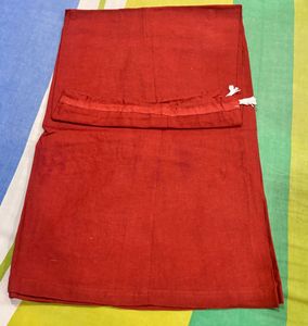 Brown Sari With Border Stone Embroidery