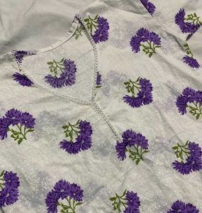 Lavender Design Short Kurti