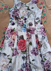 Girls Pleated multicolored floral dress