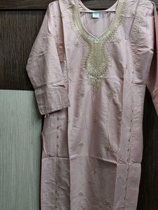 Pink Embroidered Kurti - Size XL
