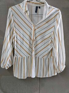 Striped Button-Down Top