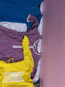 Yellow Printed Kurta