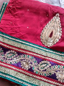Totally New Saree Red And Purple