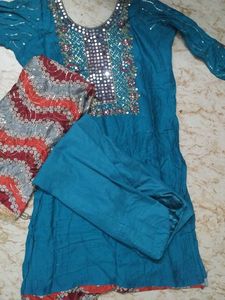 Teal Embroidered Salwar Suit