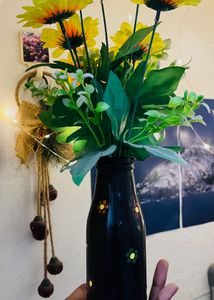 ✨ Hand-Painted Floral Glass Bottle Art