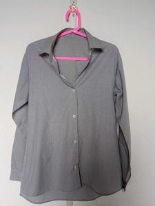 Gray Button-Down Shirt