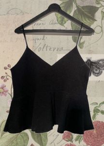 Black Peplum Tank Top