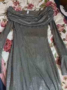 Newme Silver Embellised Dress