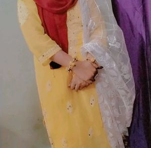 Yellow Lakhnawi Kurta