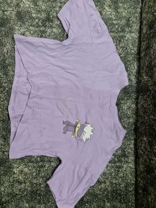 Lavender Anime Graphic Tee