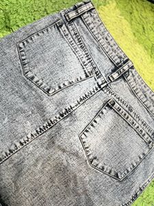 Gray Denim Mini Skirt