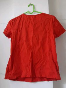 Red &#39;Coffee First&#39; T-Shirt