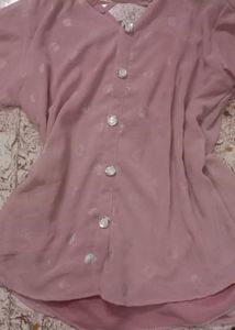 Pink Button-Down Blouse