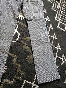 Stretchable Gingham Print Pants