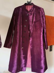 Elegant Purple Sherwani Style Coat