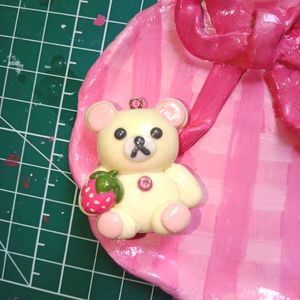 Kawaii Bear & Strawberry Charm