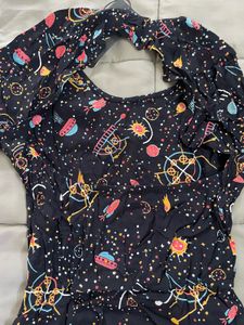 ONLY Women Black Printed A-LineNWTDress