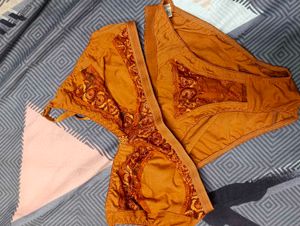 Net Lace Lingerie Set - Size 34 To 40 (Only One)
