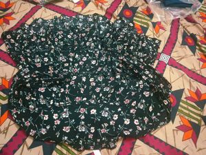 Black Colour Top With Little Flower Print