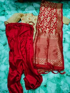 Kurta Set With Patiyala Pants And Dupatta