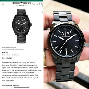 Armani Exchange Black Stainless Steel Watch