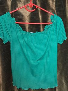 Cute Green Ruffle Top