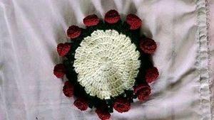 Crochet Rose Bouquet Coaster