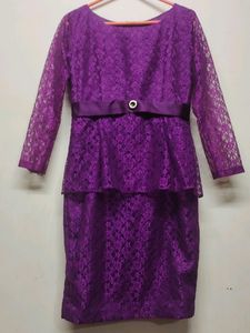 Purple Lace Formal Dress
