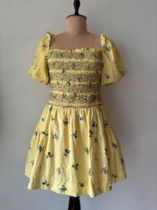 Yellow Floral Mini Dress