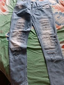 Colour - Light Blue , Narrow Fitting Denim Jeans,
