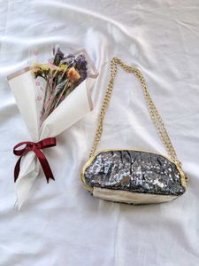 Made In Korea Sequin Clutch with Chain