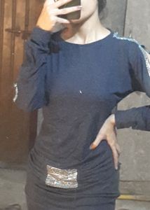 Blue Long Sleeve Dress