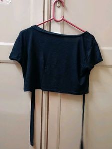 Cute maroon Crop Top and black shrug