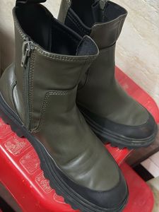Zara Stylish Olive Green Boots