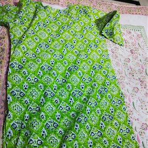 Cotton Green Kurta Set