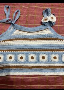 Crochet Daisy Tie Tank Top