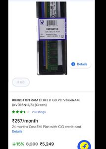 Kingston KVR16N11/8 DDR3 8GB RAM
