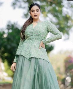 Elegant Peach Anarkali Gown