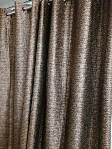 Brown Curtain Set- Silk, Elegant Window curtains