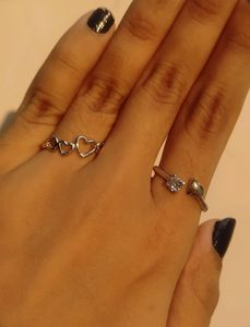 Combo of 2 aesthetic silver plated rings!💍✨