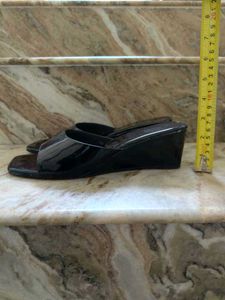 Black Wedge Sandals
